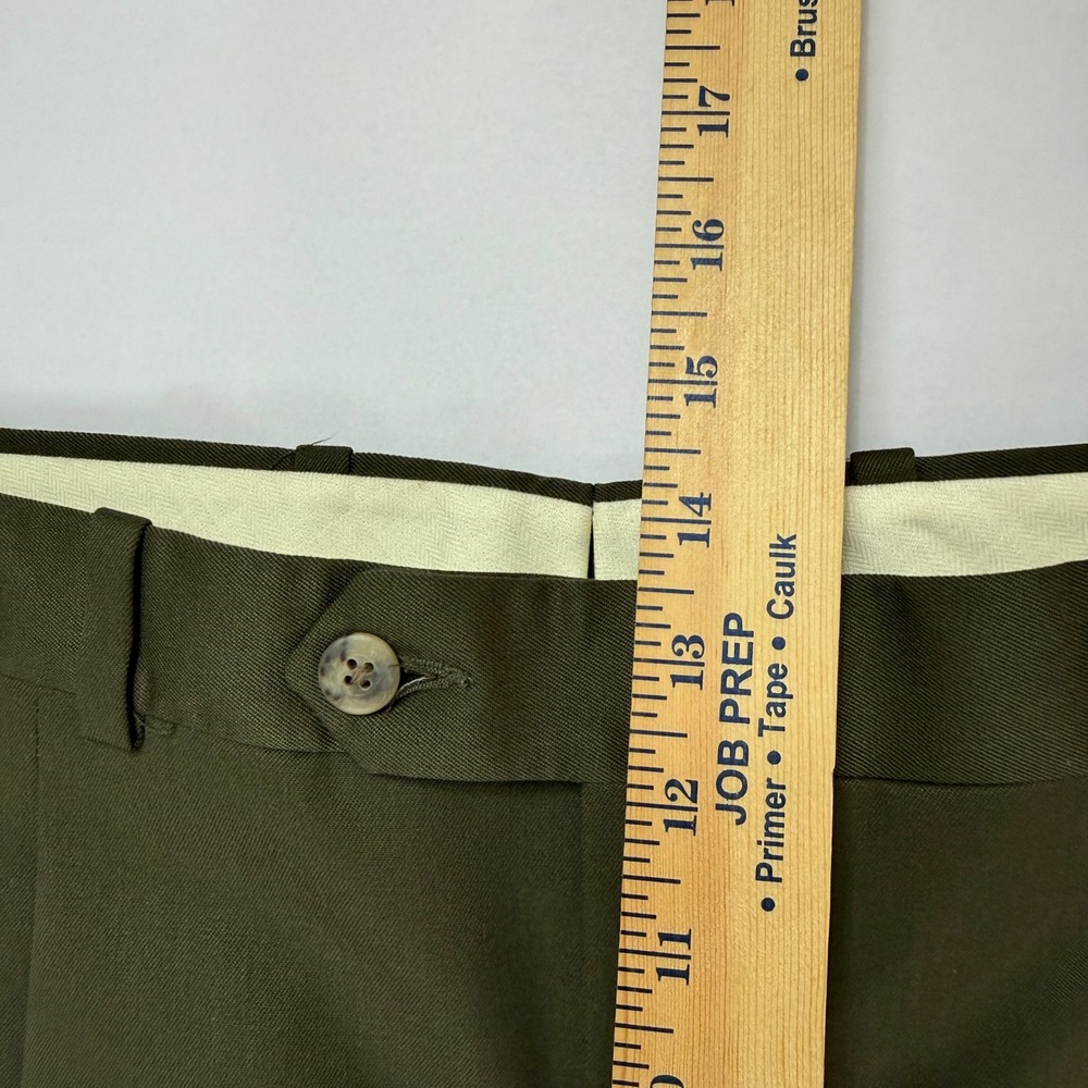 Vintage J.B. Britches Nordstrom Mens Green Wool Pleated Dress Pants 35x32 (USA) - Picture 8 of 11